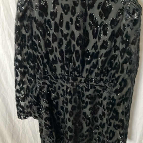 Express: Black on Black Cheetah Print Shimmer Dress- S - Picture 7 of 16